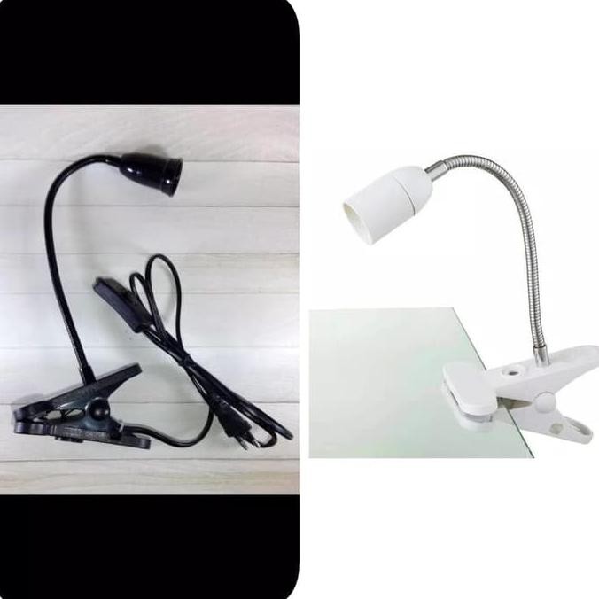 Jual Lampu Meja / Pameran / Baca Jepit Flexible Hitam Putih Mewah Dan