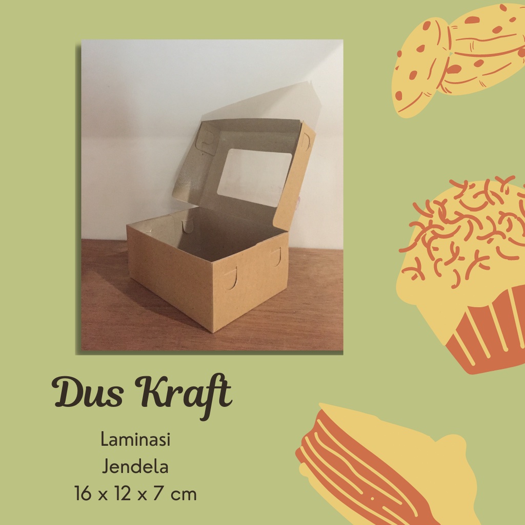 Jual Dus Kraft 16x12x7 cm Laminasi dengan Jendela dan Tanpa Jendela dus ...