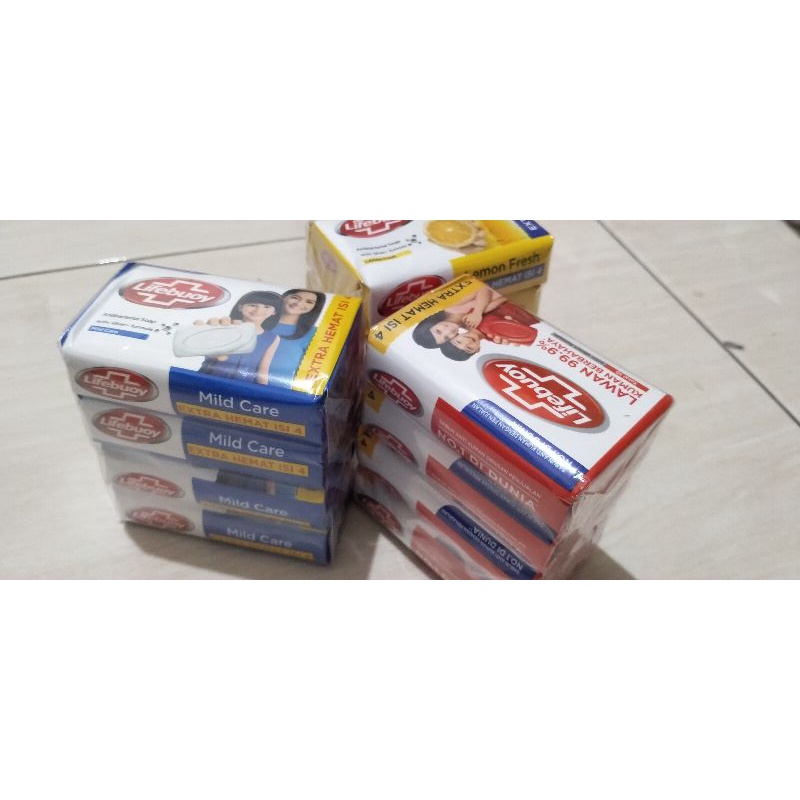 Lifebuoy Sabun Mandi 4x60gr LEBIH HEMAT Lifebuoy Sabun Batang Lifebuoy Bendit