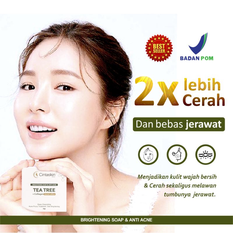 Jual [ORIGINAL] Brightening soap & anti acne Tea tree oil Plus Collagen