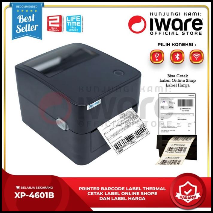 Jual Barcode Printer Label Usb Thermal Xp-4601B | Xp-420B Size 4 ...
