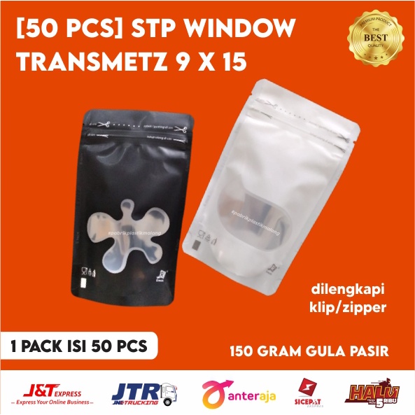 Jual KEMASAN STANDING POUCH WINDOW TRANSMETZ 150Z/9X15/9 X 15 KLIP ...