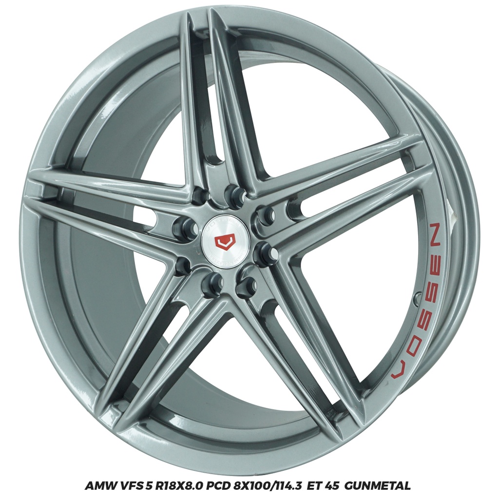 Jual Velg Mobil Vossen VFS 5 Ring 18x8.0 Pcd 4x100-114.3 ET.45 Gun ...
