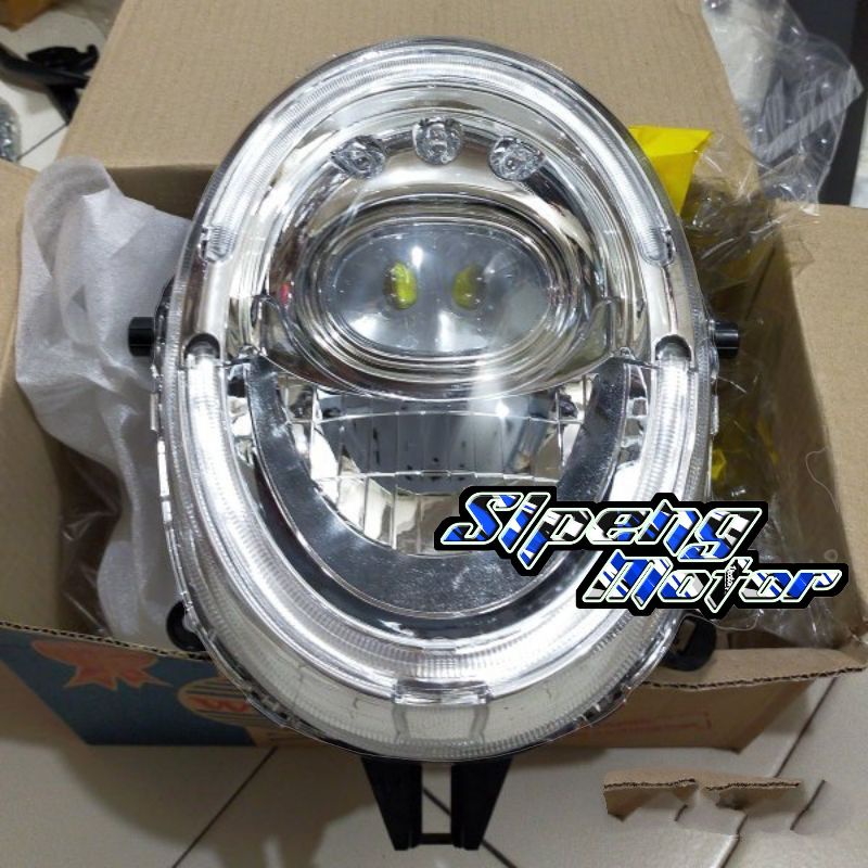 Jual LAMPU DEPAN REFLEKTOR HEADLAMP HONDA NEW SCOOPY FI LED ESP BAN