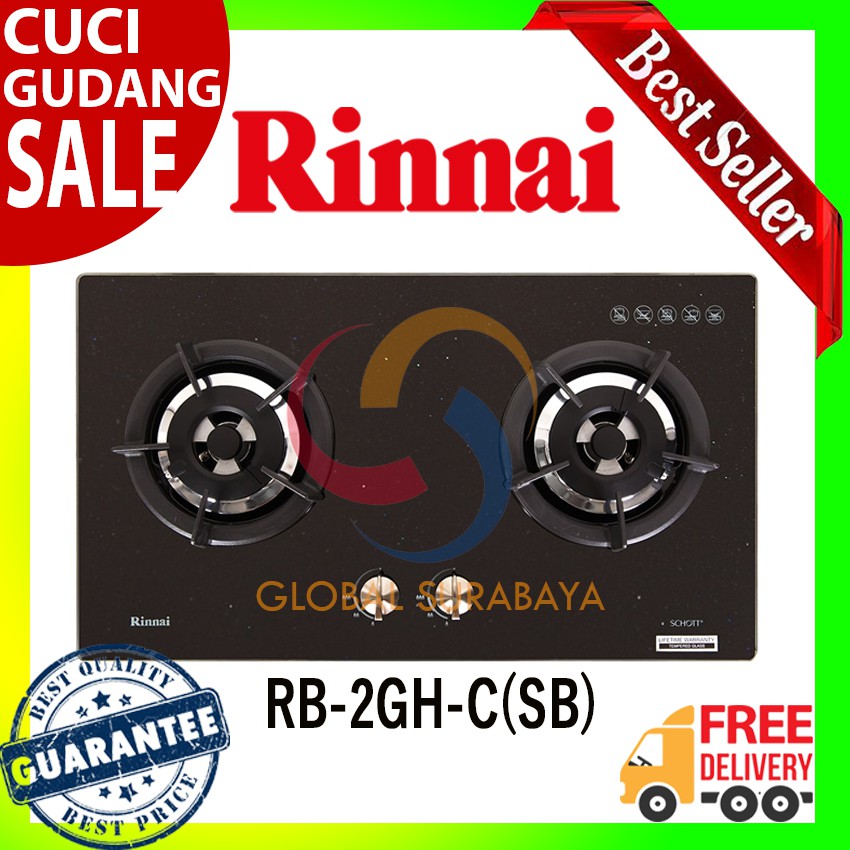 Jual Kompor Tanam Gas Rinnai 2 Tungku - RB 2GH C (SB) | Shopee Indonesia