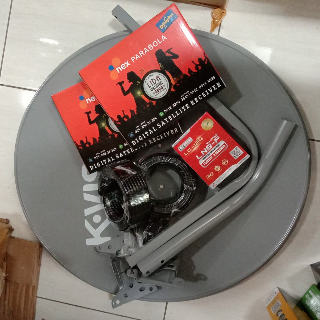 Jual Paket Parabola KVision 2 TV Receiver Nex Parabola Merah Dangdut