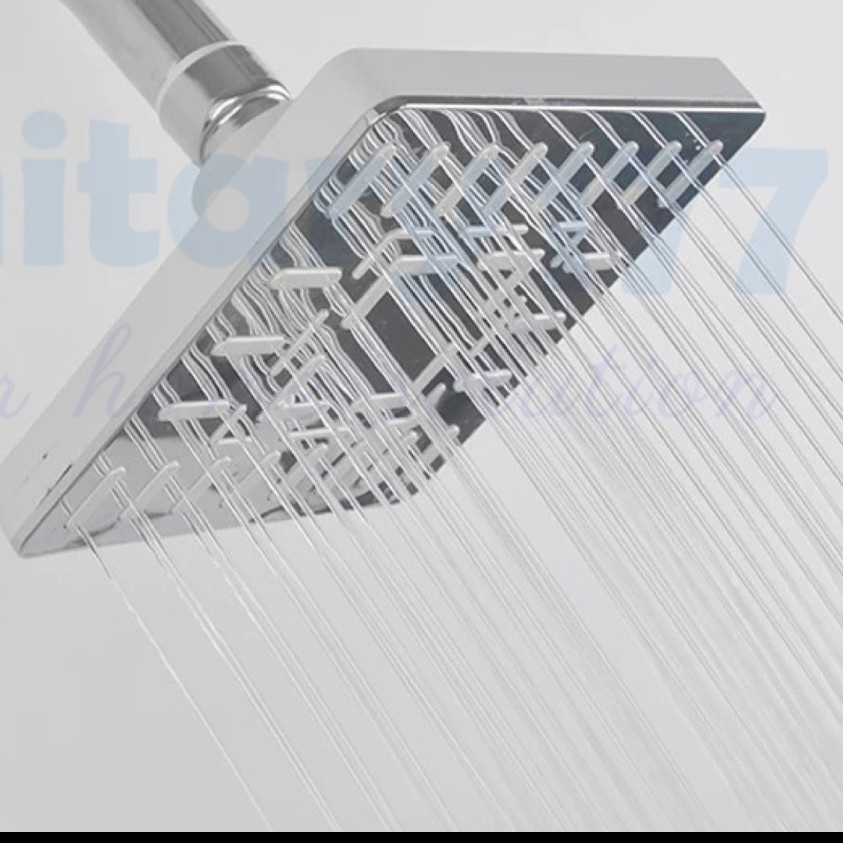 Jual Wall Shower Tembok Kotak Inch Chrome Head Shower Kepala Shower