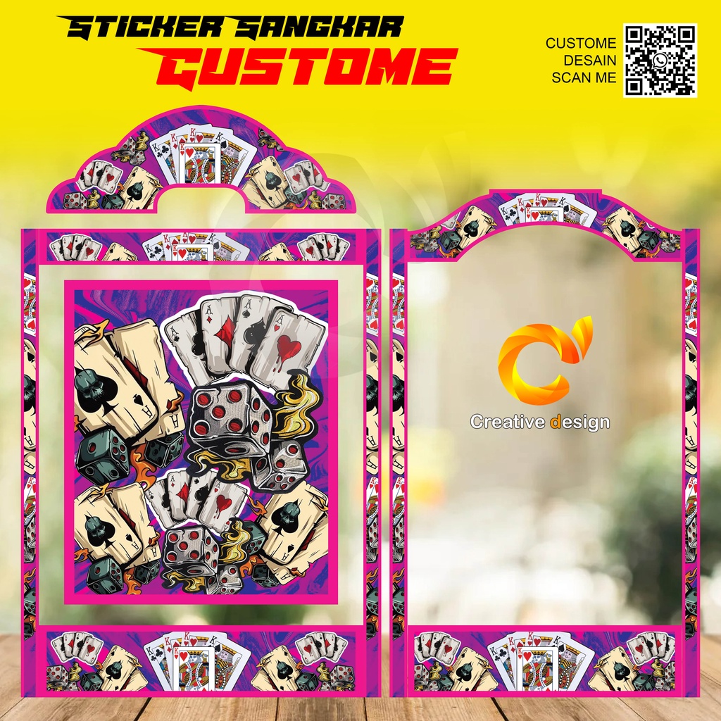 Jual STICKER SANGKAR KOTAK MODEL KIPAS MOTIF KARTU AS | Shopee Indonesia