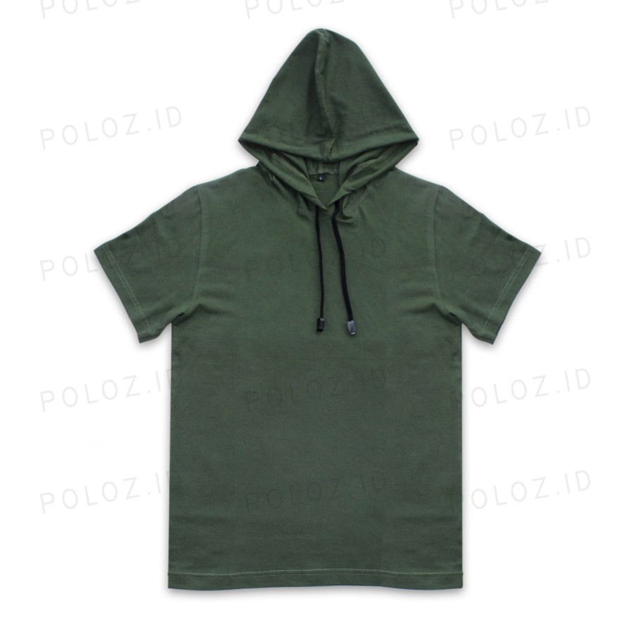 Jual Kaos Polos Hoodie Kupluk Tangan Pendek Unisex Combed 30s Murah ...