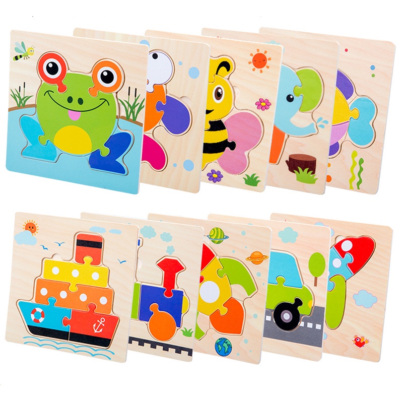 Jual GU Puzzle Jigsaw 15CM Puzzle Jigsaw Kayu Karakter Hewan dan ...