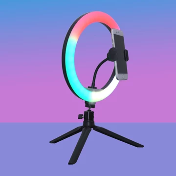 RGB LED Ring Light 26 30cm Tripod 2.1 M Ring Light Rainbow Lampu Disko