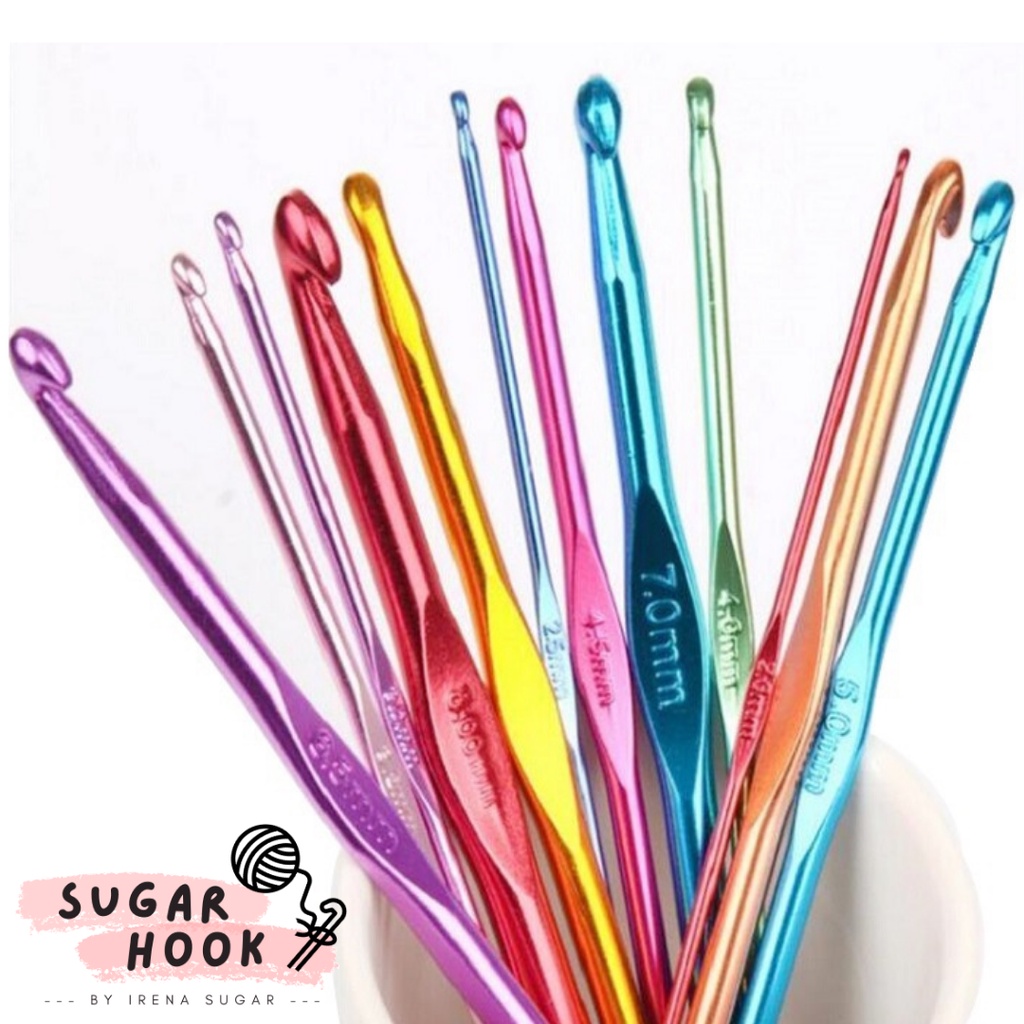 Jual Hakpen Aluminium / Jarum Rajut / Crochet Hook | Sugar Hook ...