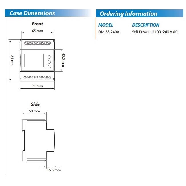 Jual Mikro Digital Power Meter W Modbus Dinrail Dm 38240A Shopee