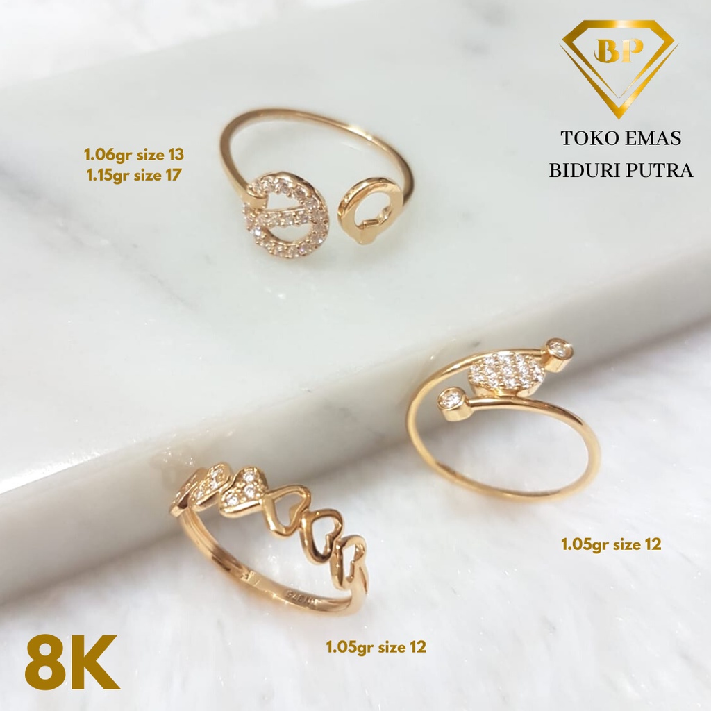 Jual Cincin Solitaire Hati Love Emas Asli Kadar 8K/375 toko emas biduri
