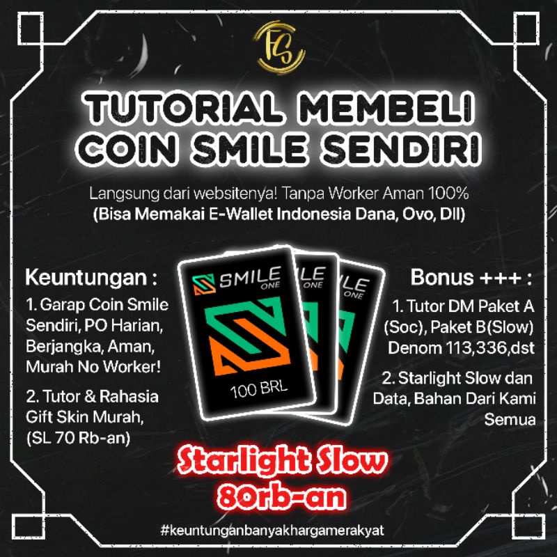 Jual TUTOR SMILE ONE CODE GARAP SENDIRI (SOC DM SL+SLOW+GIFT SKIN ...
