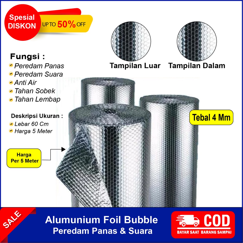 Jual Meter Bubble Aluminium Foil Bubble Alumunium Allumunium Peredam Panas Peredam Suara Atap