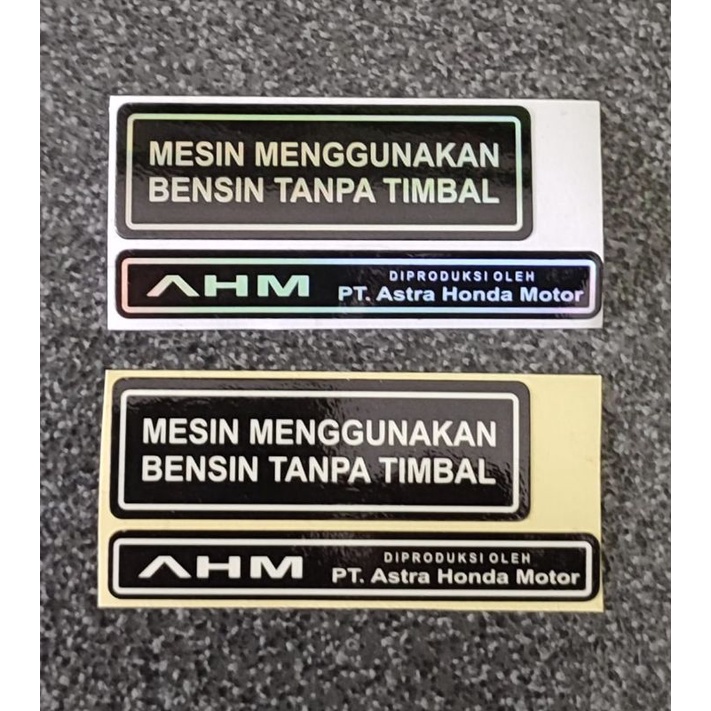 Jual STICKER PRINT CUTT WARNING PERINGATAN AHM MESIN MENGGUNAKAN BENSIN