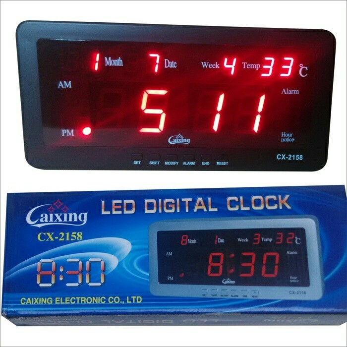 Jual Jam Digital CX 2158 led merah bisa di meja dan dinding | Shopee ...