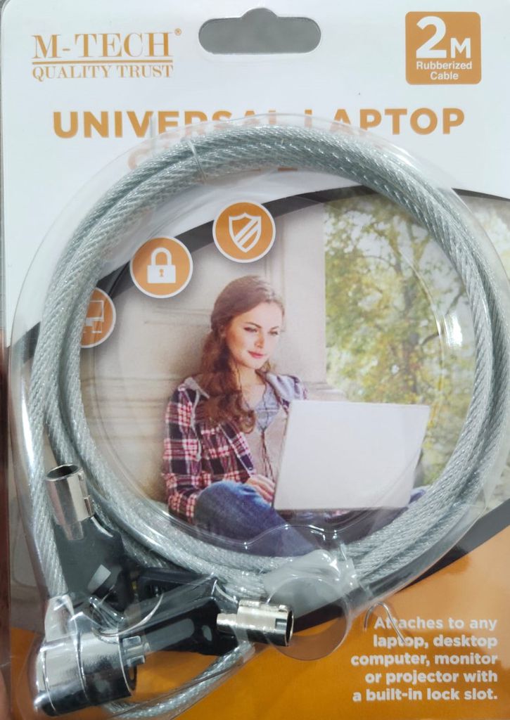 Jual M - Tech Universal Laptop Security Lock 2M Rubberized Cable ...
