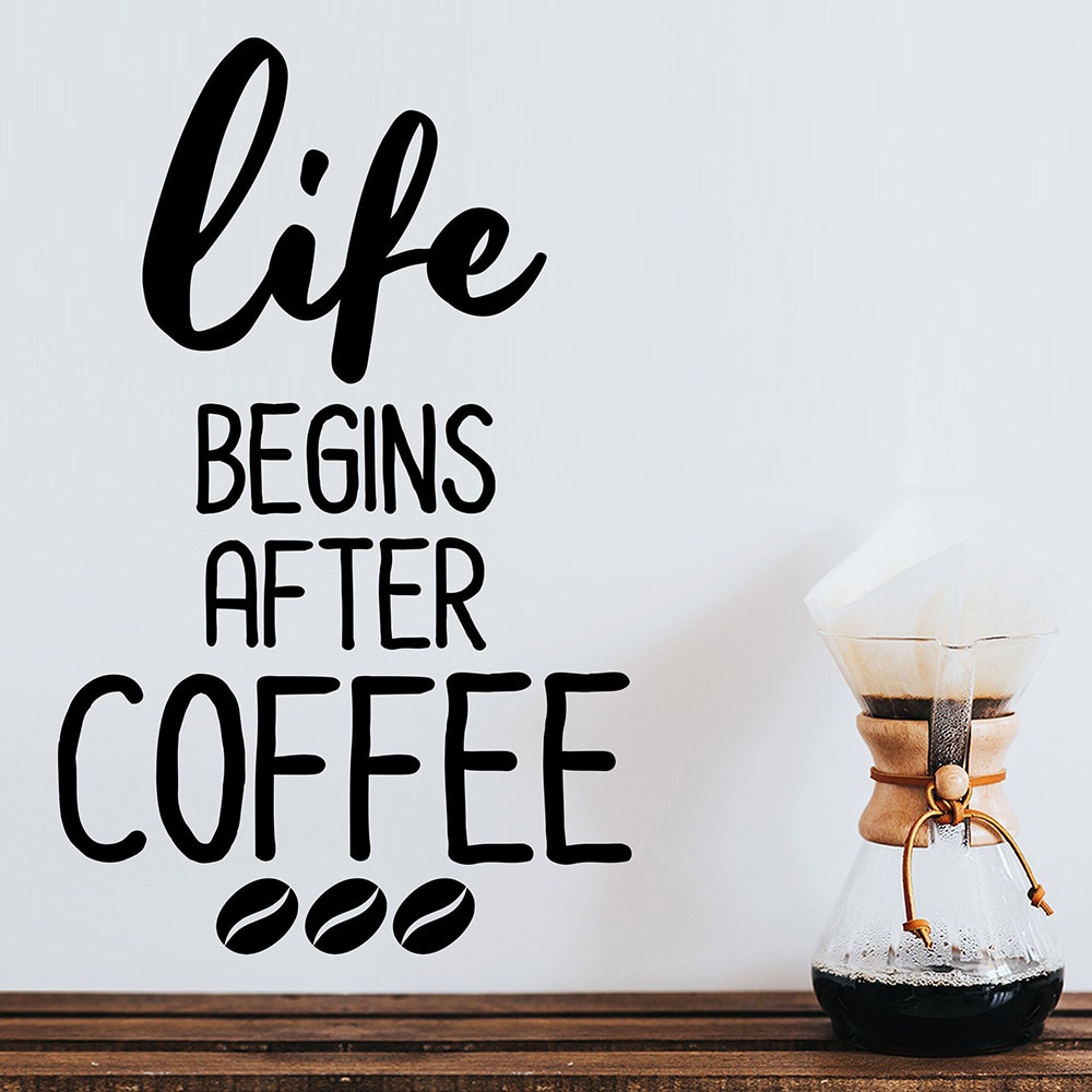 Jual Stiker Dinding Kopi Dekorasi Kafe Coffee Quote Wall Decals Life