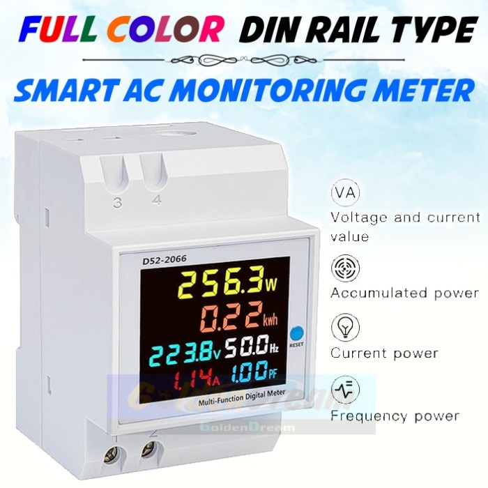 Electricity Monitoring Device D52-2066 Watt Hour Meter With Color LCD ...