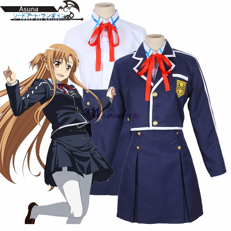 Jual PreOrder Sword Art Online SAO Yuuki Asuna Cosplay School Uniform