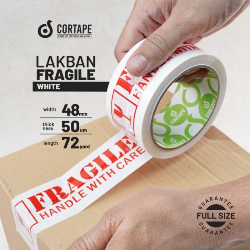Jual Lakban Fragile Cortape 48mm 2 inch 72 yard Handle With Care ...