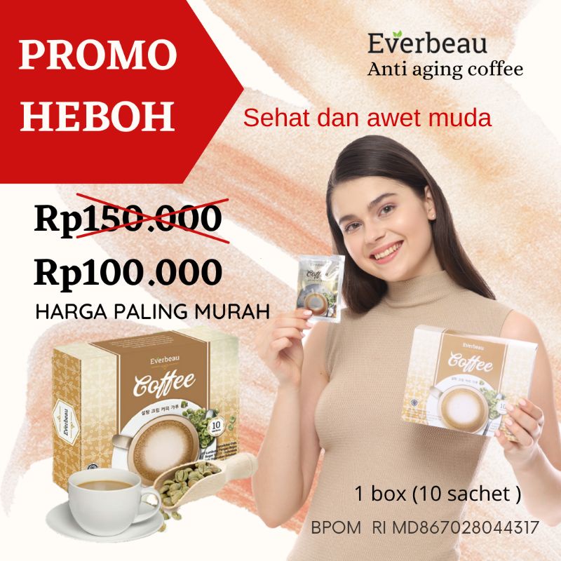 Jual Kopi sehat dan awet muda -Everbeau anti aging coffee | Shopee ...