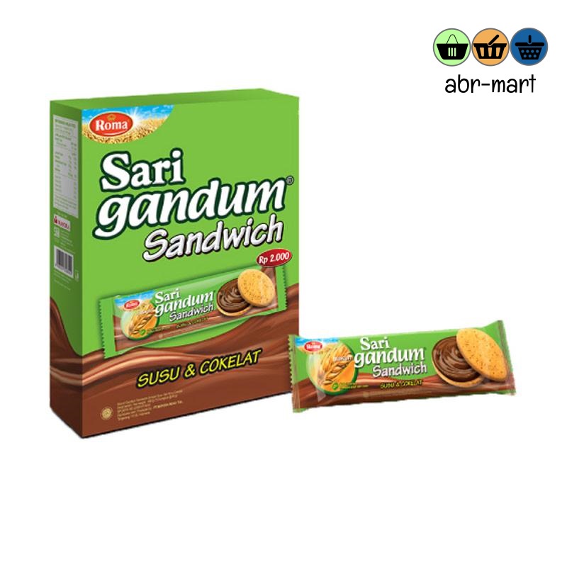 Jual ROMA SARI GANDUM COKLAT BOX 12x39 GR Shopee Indonesia