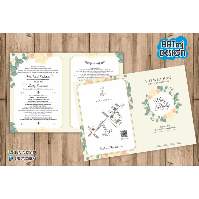Jual Surat undangan pernikahan simple elegan Separasi full color