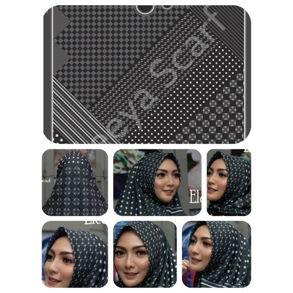 Hijab Segiempat Motif Syari Eleeya Scarf Ukuran 140 X 140
