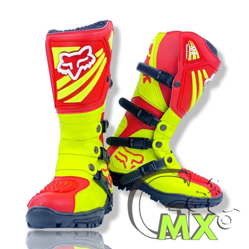 Jual Sepatu Trail | Sepatu Motocross | Sepatu Boots Enduro SV Red Green ...