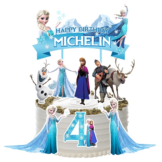 Jual Frozen Double Elsa Topper Cake Birthday Hiasan Kue Ulang Tahun