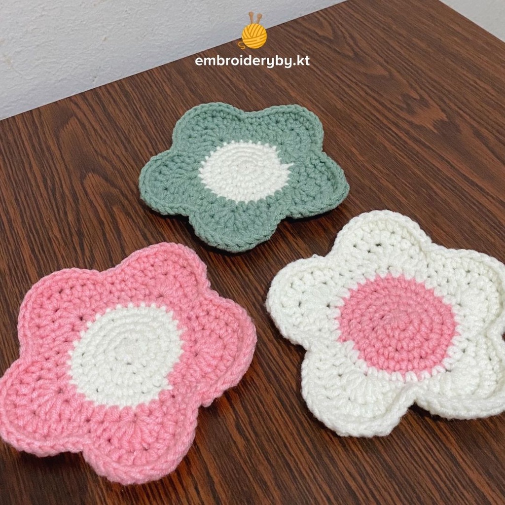 Jual Flower Coaster Crochet / Tatakan Rajut / Alas Gelas | Shopee Indonesia