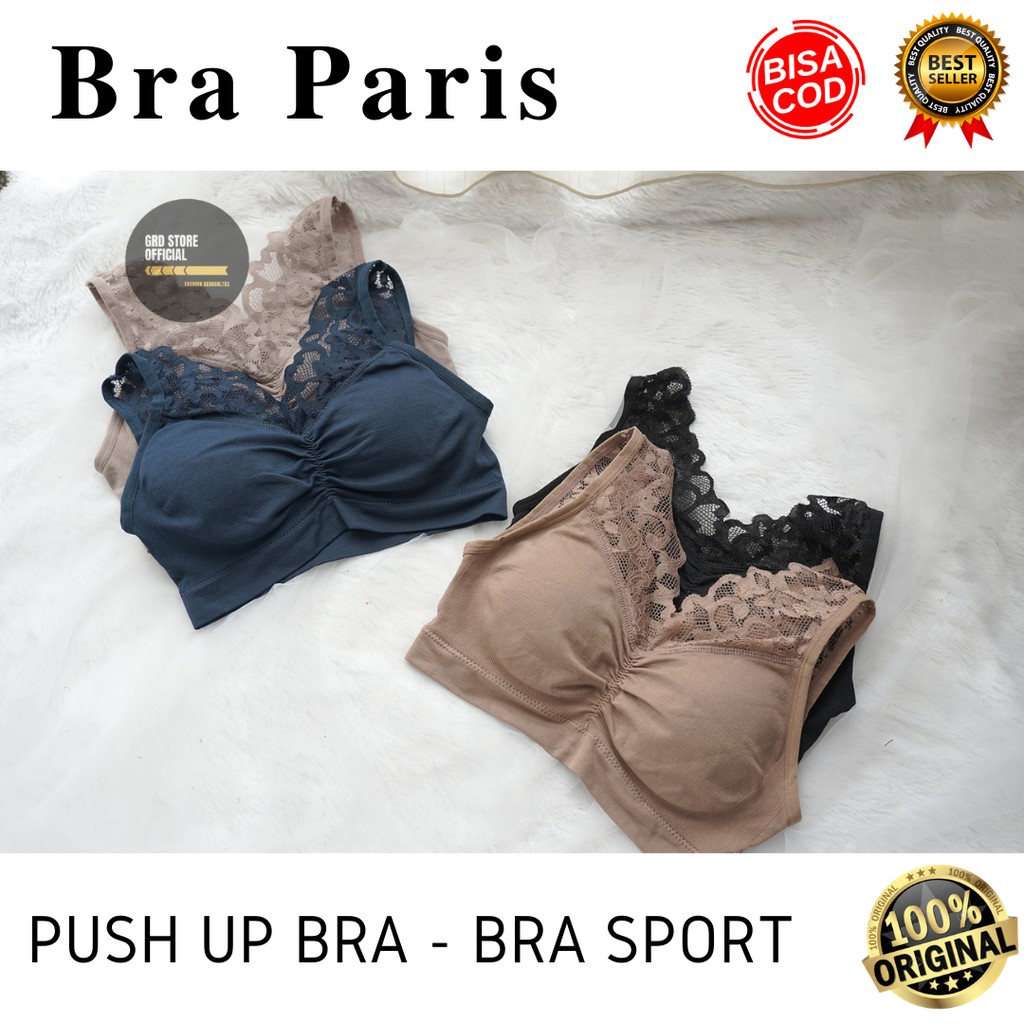 Promo Bra Paris Bralette - Push Up Bra - Bra Sport - Bra dengan Busa - Bra  Tanpa Kawat