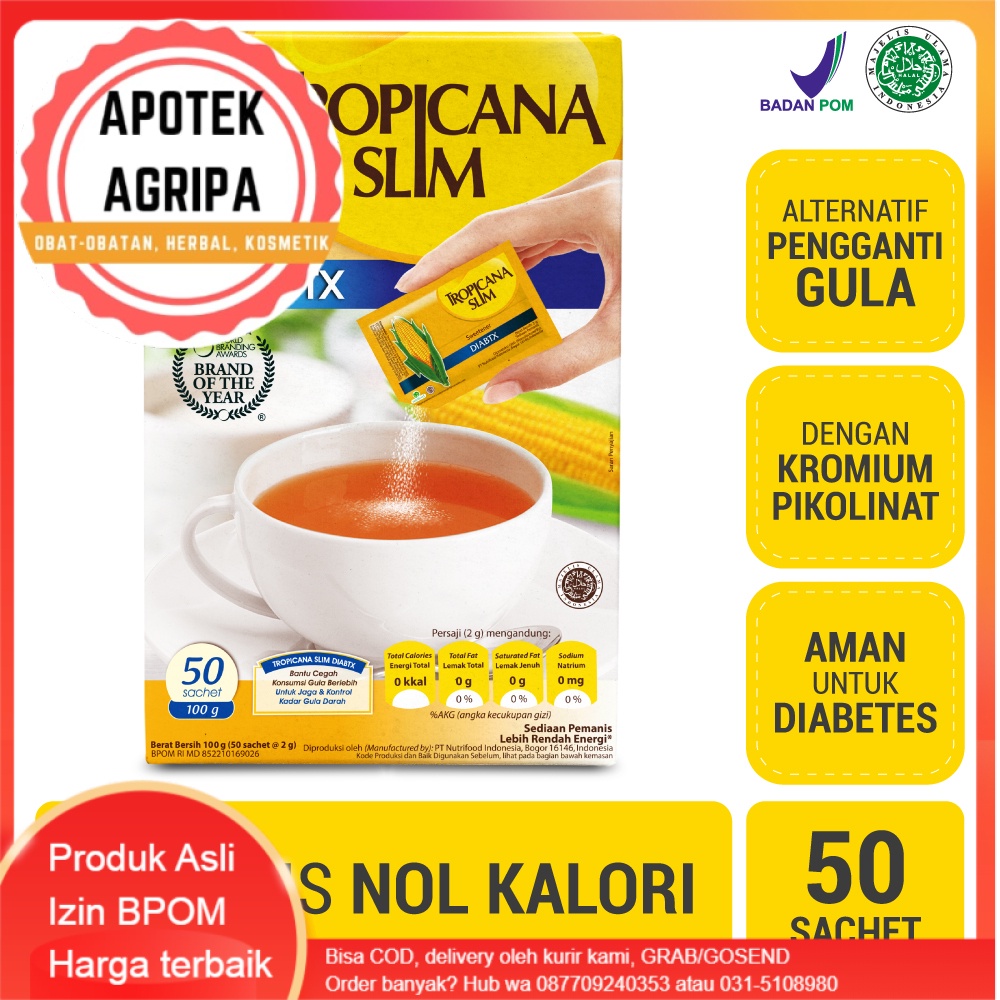 Jual Tropicana Slim Sweetener Diabtx 25 Sachet50 Sachet100sachet