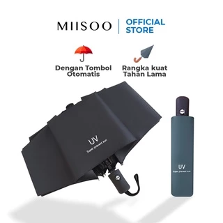 MIISOO Payung Anti Uv Korea style Anti Panas Ultra violet Anti Hujan Payung Lipat Otomatis Anti Sinar UV Protection motif polos Bulu-live