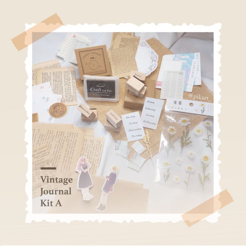 Jual JOURNAL KIT - Scrapbook Vintage / Journaling Set / Bullet Journal ...