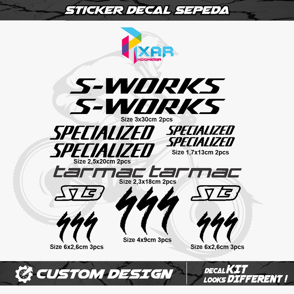 Jual STIKER FRAME SEPEDA STICKER CUTTING SPECIALIZED S-WORK TARMAC SL3 ...