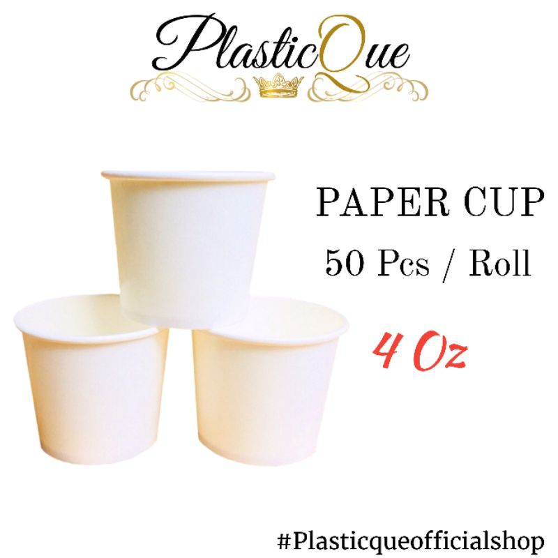 Jual PAPER CUP 4OZ 4 OZ GELAS KERTAS POLOS PUTIH SUSU 50 PCS 50PCS ROLL ...