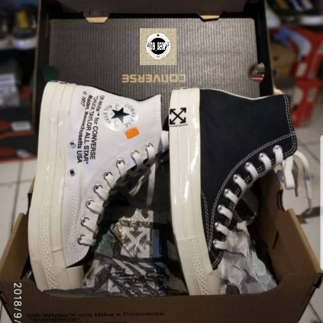 Jual SEPATU CONVERSE 70S X OFF WHITE GLOSSY HIGH BLACK WHITE 38-43