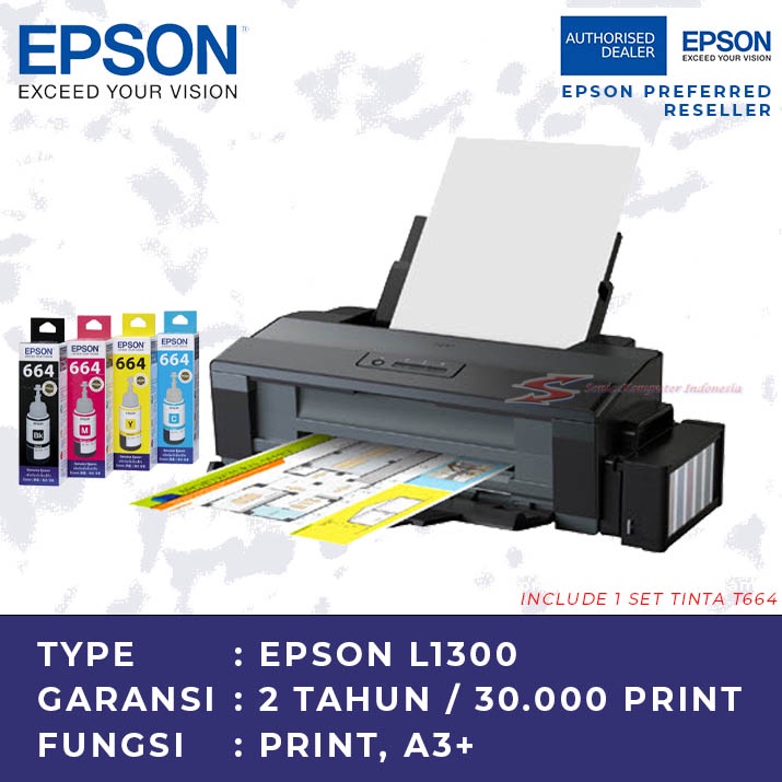 Jual Printer A3 Epson L1300 Singlefungsi Print Epson L1300 A3 Ink Tank Printer Shopee Indonesia 9771