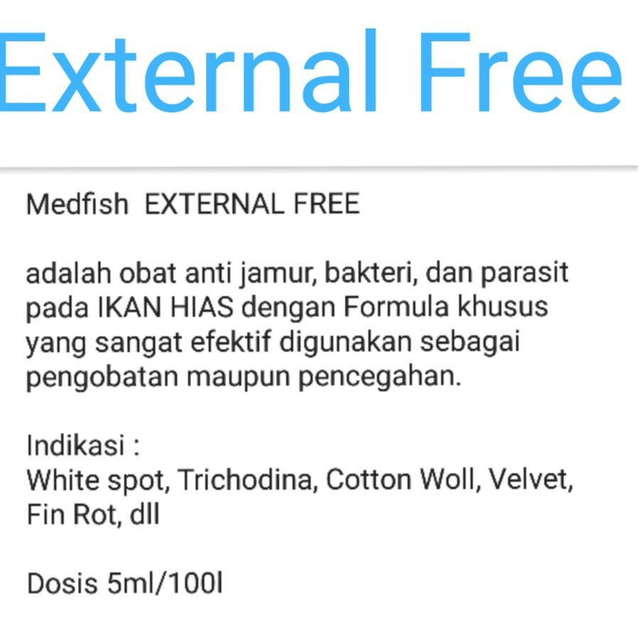 Jual Obat Ikan External Free 500ml Medfish anti bakteri parasit luka ...