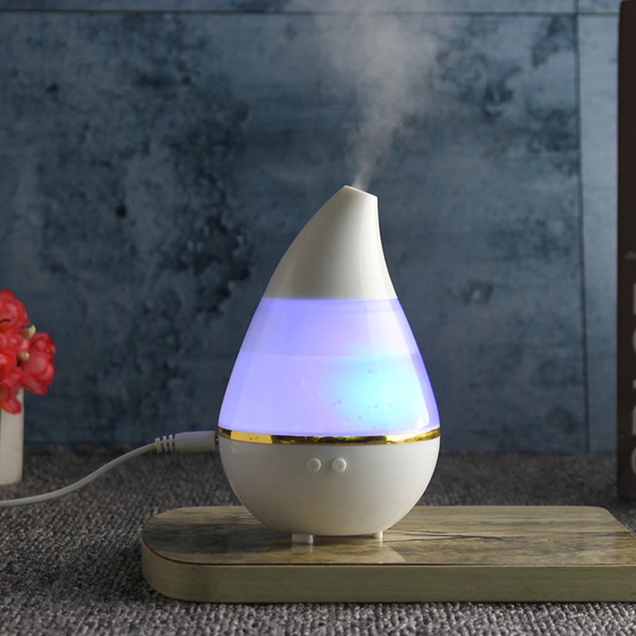 Jual Water Drop Ultrasonic Humidifier Diffuser 7 Color LED Lights Auto ...
