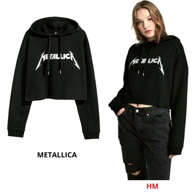 Metallica crop hoodie sale