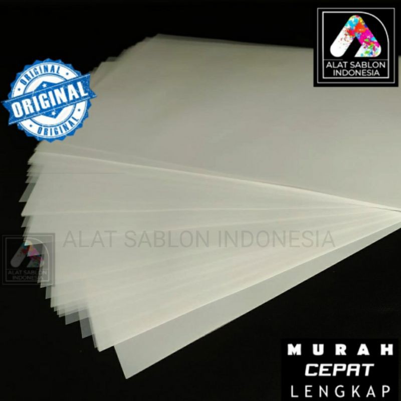 Jual KERTAS KALKIR PAPER FILM AFDRUK F4 80gr 85gr PUTIH TRANSPARANT 10 ...