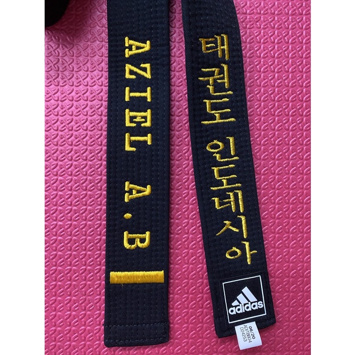 Sabuk Hitam Taekwondo Adidas Original Bordir