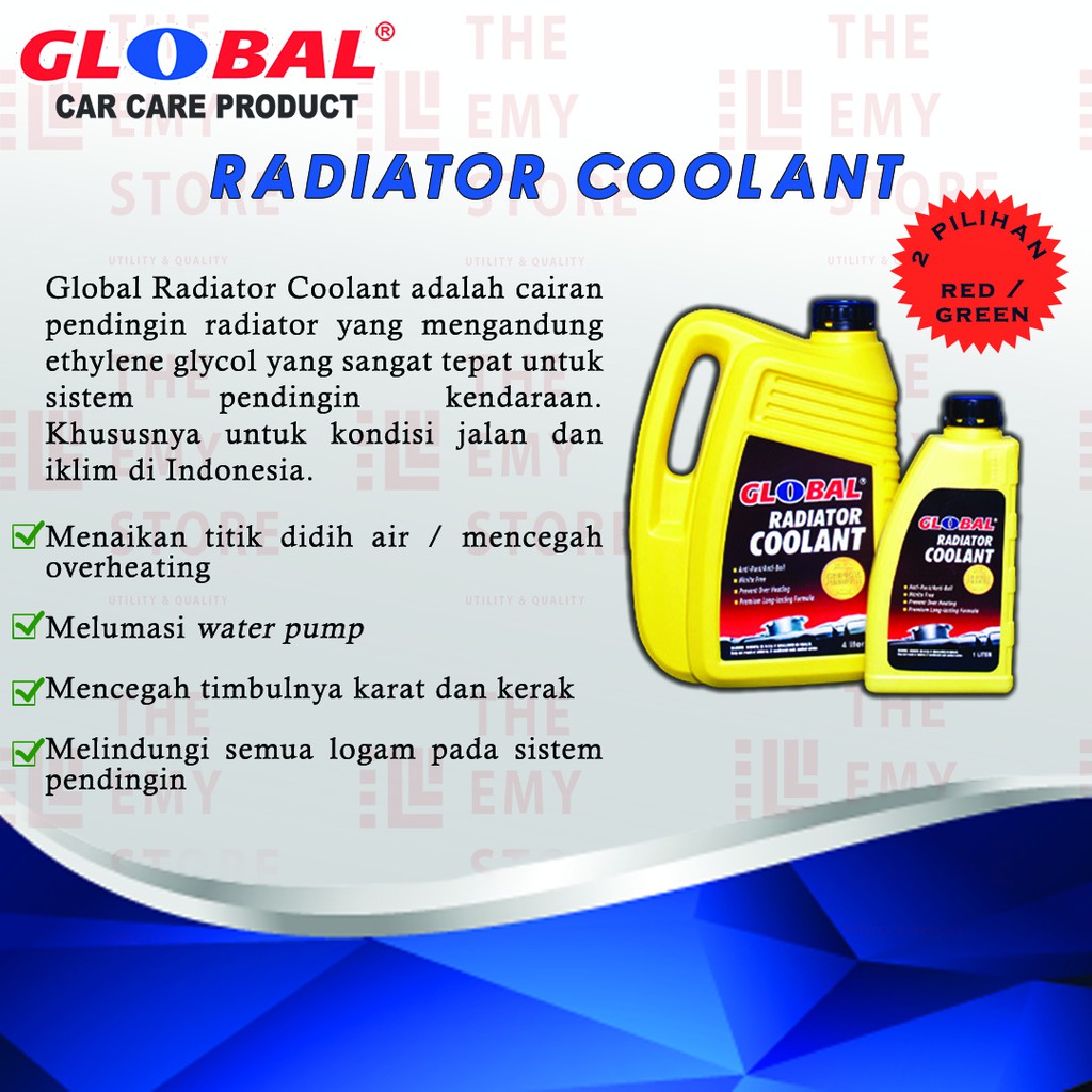 Jual Air Radiator Global 4 Liter / Galon - Global Radiator Coolant ...