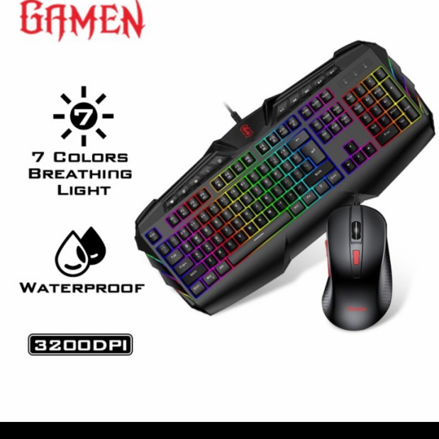 Jual Mouse Gaming & Keyboard Bundle LED Light Station Professional ...
