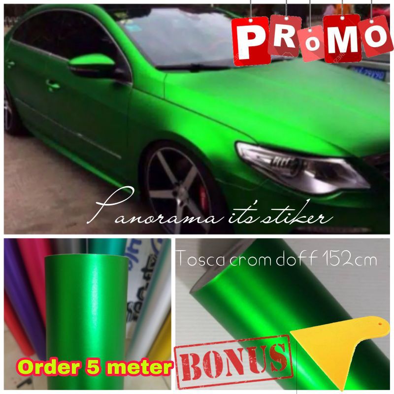 Jual Sticker Mobil Warna Hijau Metalik Scotlite Motor Warna Hijau Doff